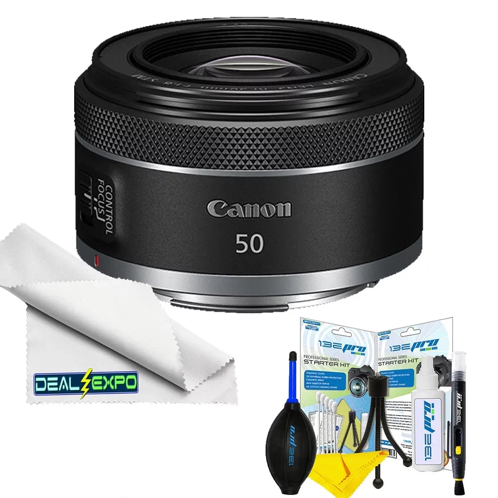 Canon RF 50mm f/1.8 SizeTM Lens for Canon Full Frame Mirrorless RF Mount Cameras [EOSize R, EOSize RP, EOSize R5, EOSize R6] + Deal-expo Cleaning Kit