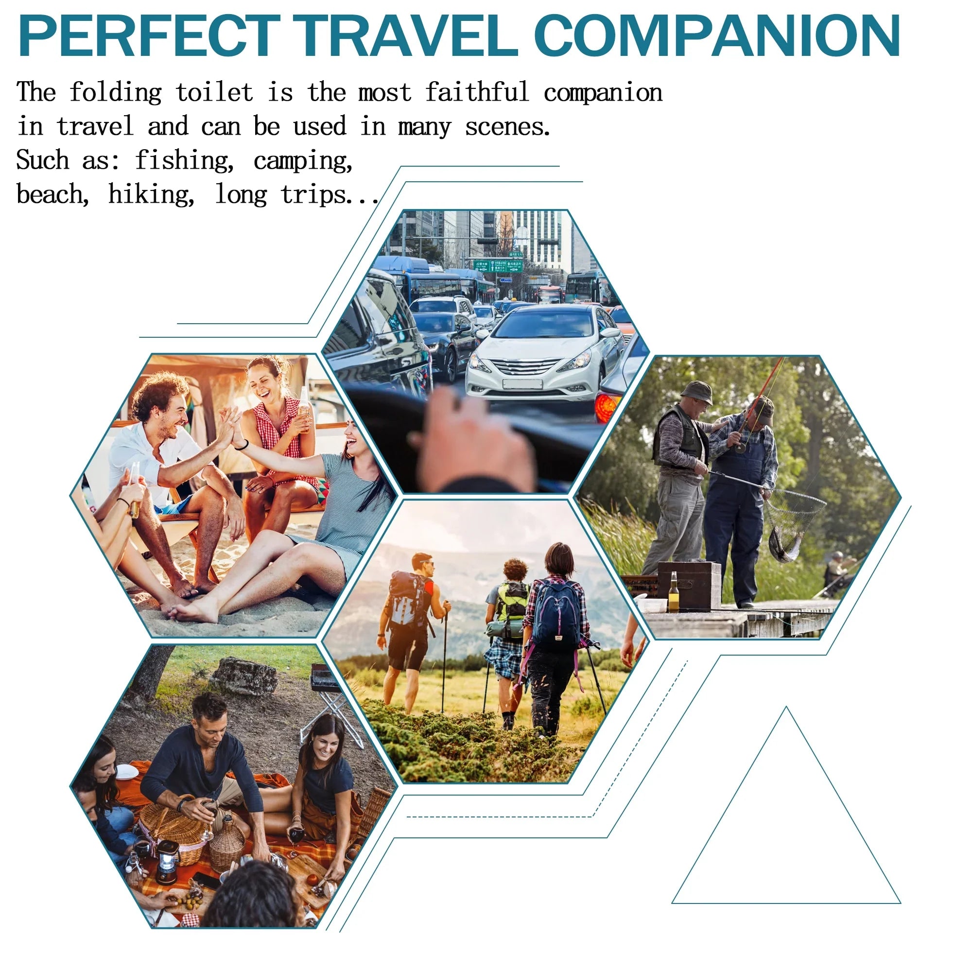 JELLASize Portable Toilet for Camping, Camping Toilet Collapsible Car Travel Toilet Portable Potty with Travel Bag and 10 Pcs Garbage Bag