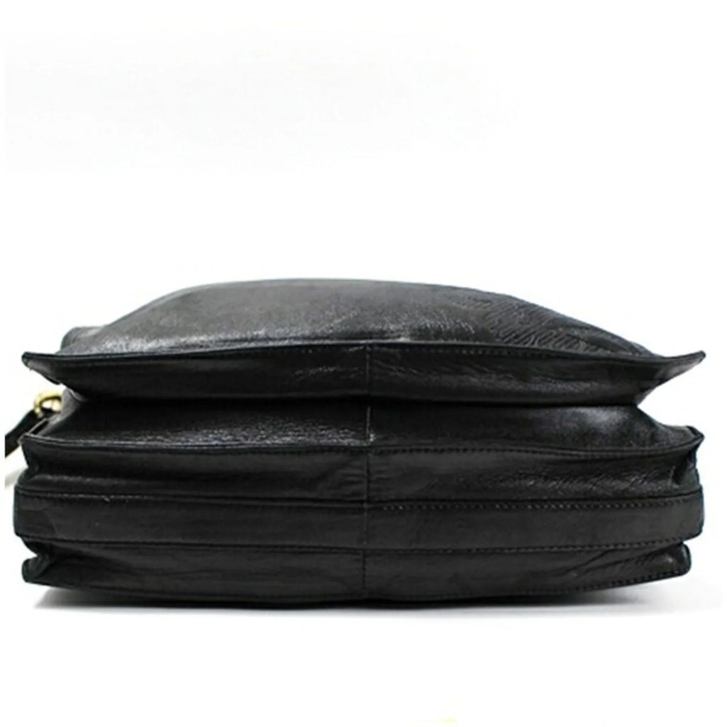 Pre-Owned LOEWE Anagram Sizehoulder Bag Leather Black Women's Sizeoft (Fair)