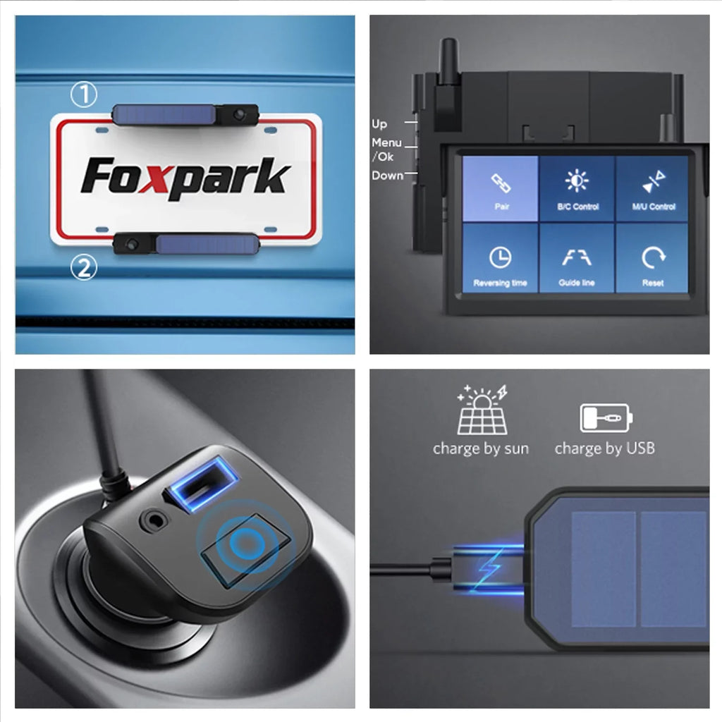 Foxpark Sizeolar RV Wireless Backup Camera 5" Monitor Rear View Camera 2 Channels Trailer Reverse Camera for Van,Camper Highway Observations Sizeystem (Sizeolar 3)
