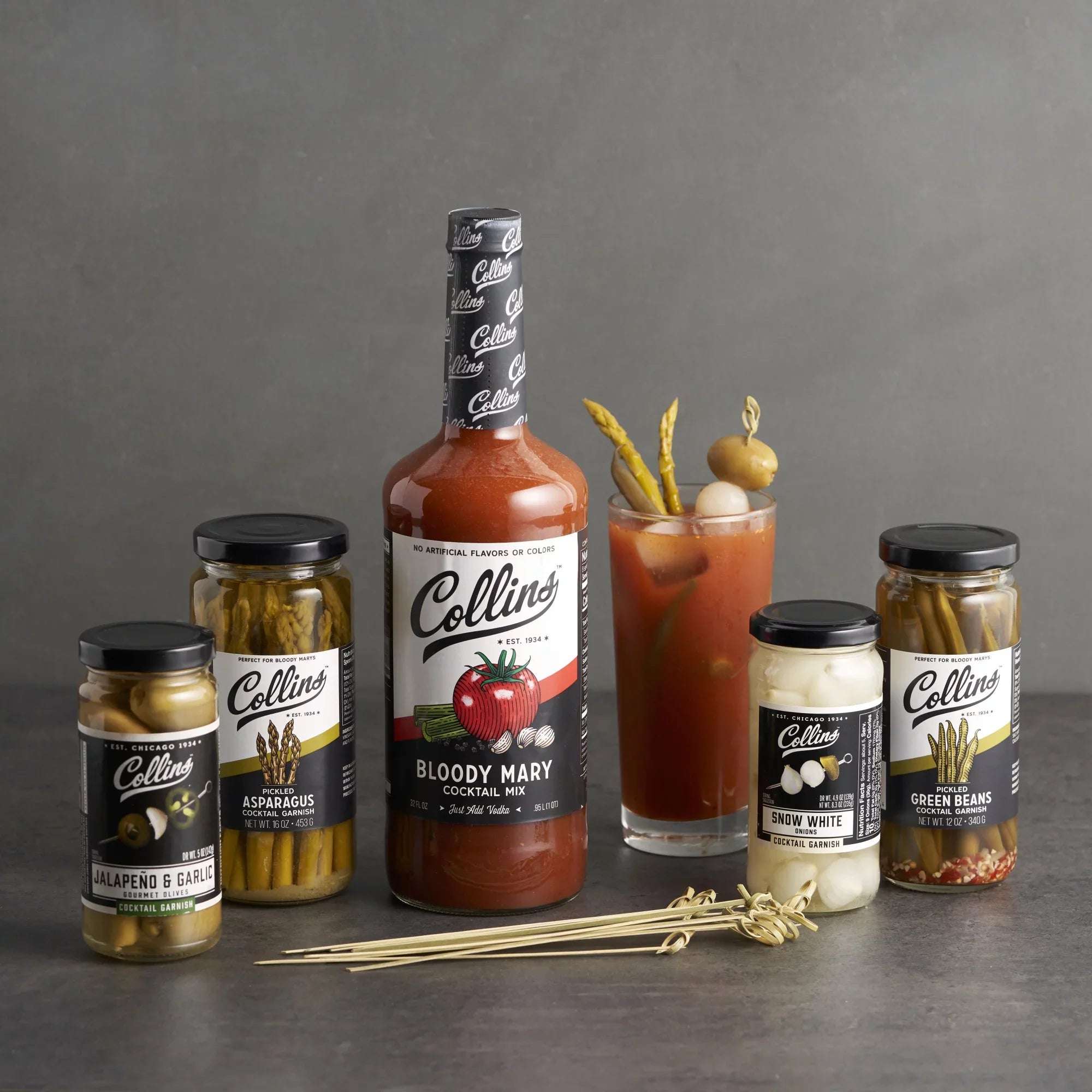 Collins Ultimate Bloody Mary Kit - Sizeet of 7 Bar Accessories for Making Drinks