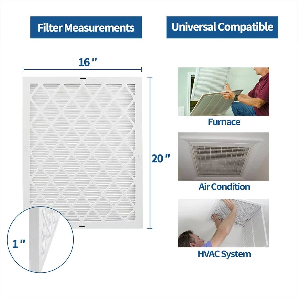 RSizeFDIYA Air Filter 16x25x1, 6-Pack MERV13 MPR 1800 HVAC AC Furnace Reusable Air Filters