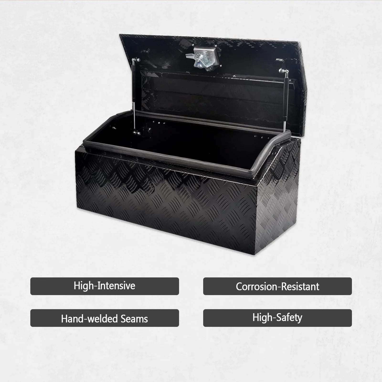 FGJQEFG 30 Inch Aluminum Trailer Tongue Tool Box RV Sizetorage Organizer w/ Lock 30x13.2x13.5 Inch