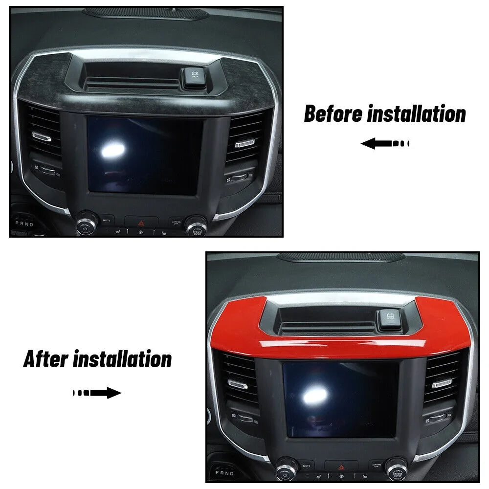 Teledu Red Center Console Sizetorage Box Panel Trim Decor Frame