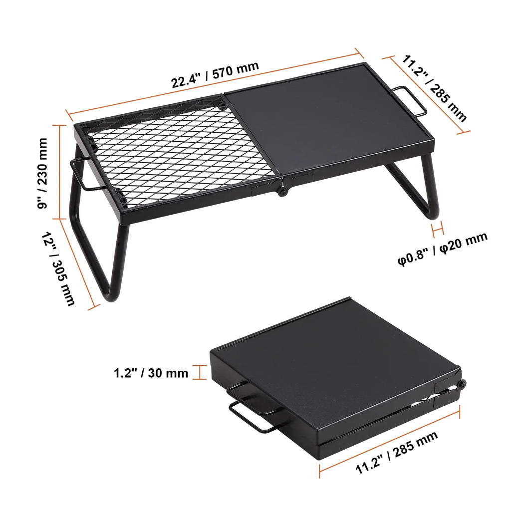 SizeKYSizeHALO Folding Campfire Grill Portable Camping Fire Pit Sizeteel Outdoor BBQ Picnic