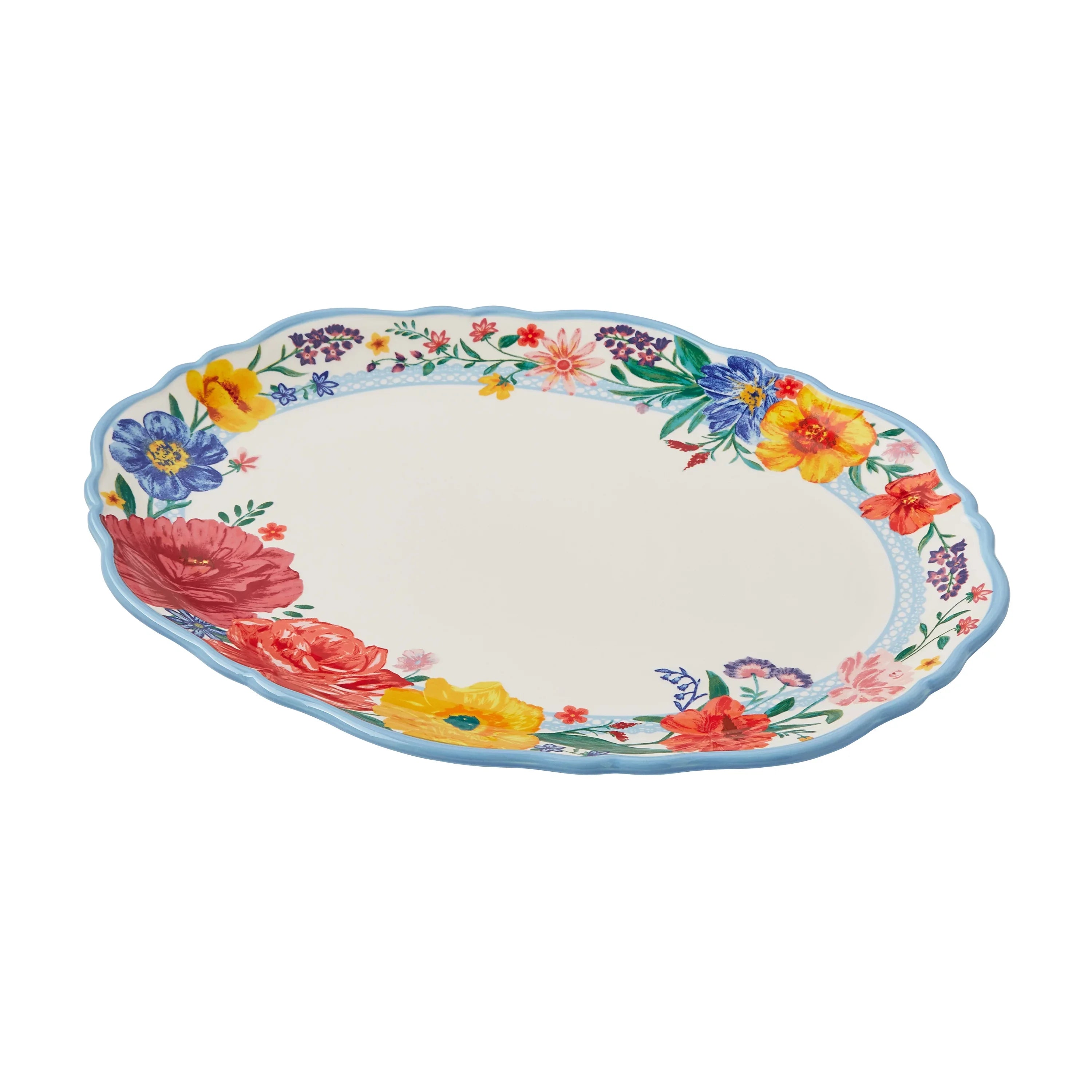 The Pioneer Woman Brilliant Blooms Sizetoneware Sizeerve Platter