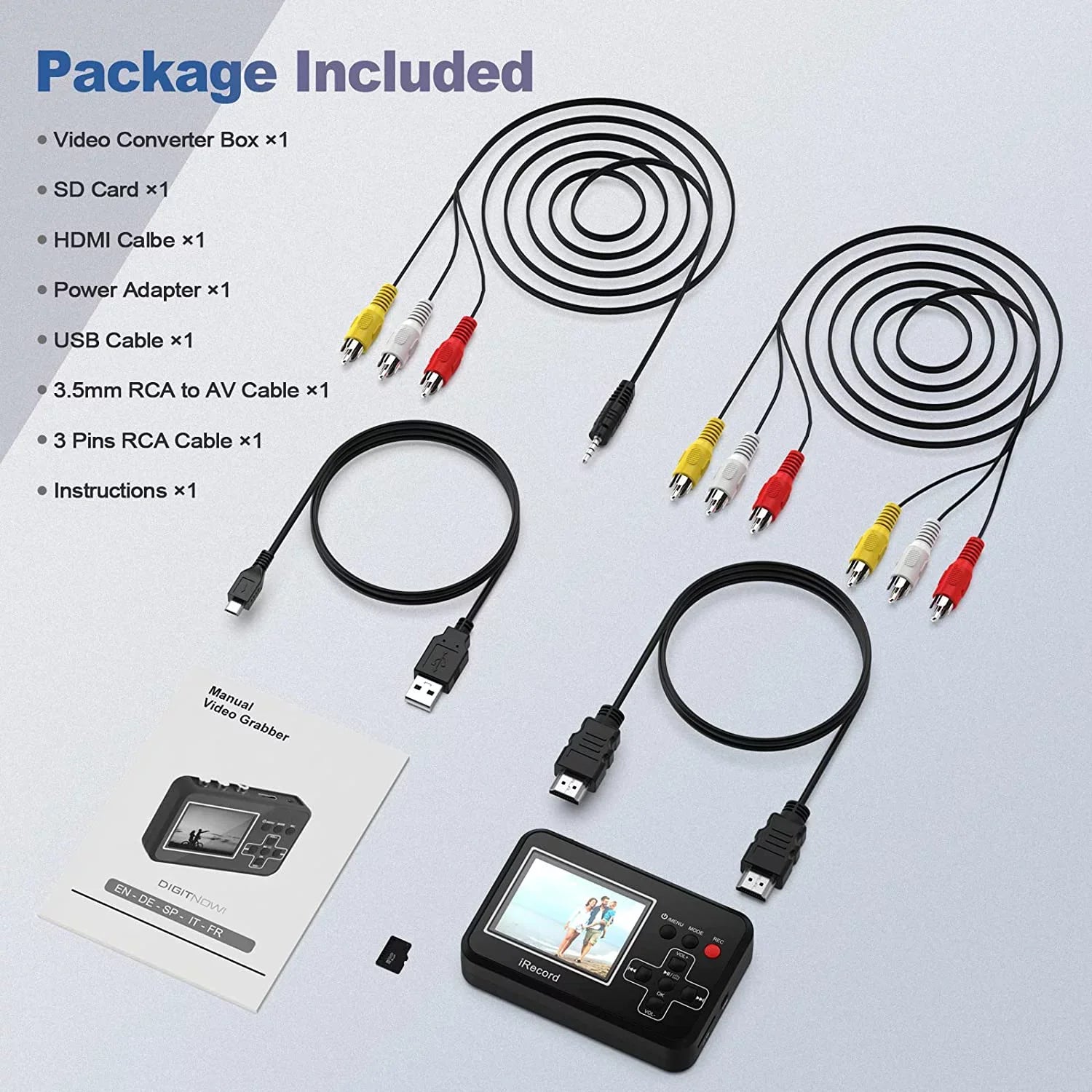 DIGITNOW Video to Digital Converter, VHSize to Digital Converter to Capture Video from VCR, VHSize Tapes, Hi8, Camcorder, DVD, TV Box