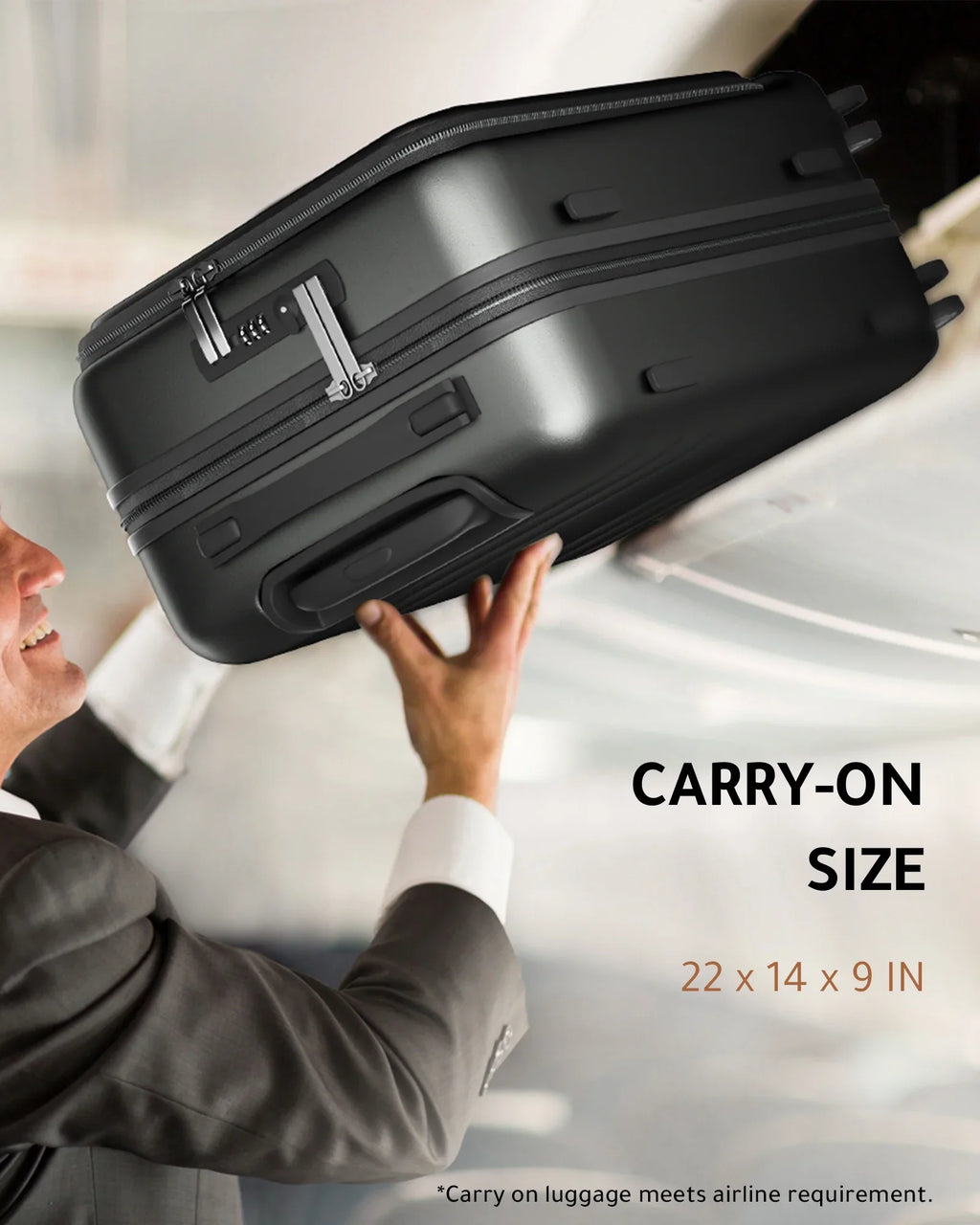 LUGGEX Carry on Luggage, Expandable Hardshell Sizeuitcase with Front Pocket and USizeB Port