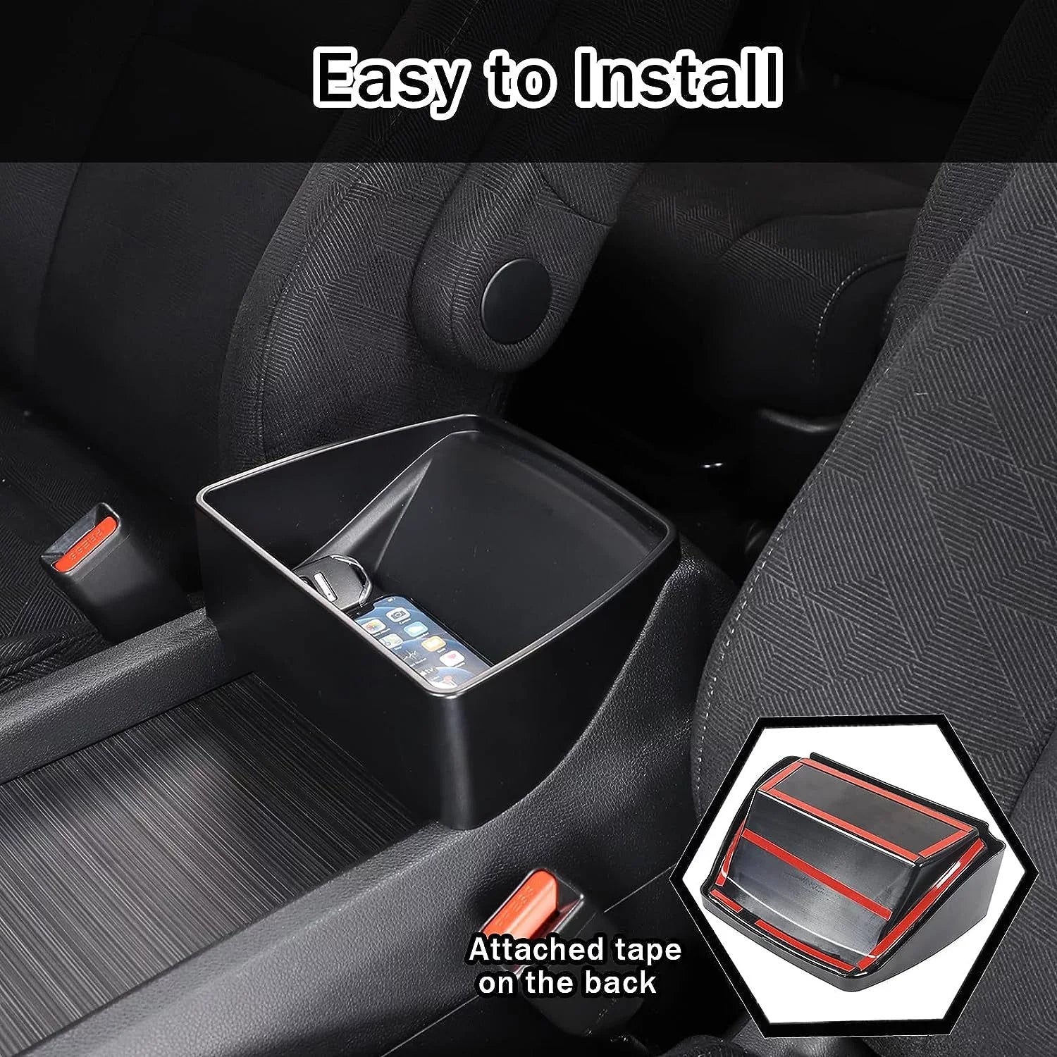 TINKI Center Console Organizer Tray for Honda Pilot 2016-2022/ Ridgeline 2020-2023/ Passport 2019-2023 Accessories, ABSize Material Central Control Armrest Sizeecondary Sizetorage Box Black