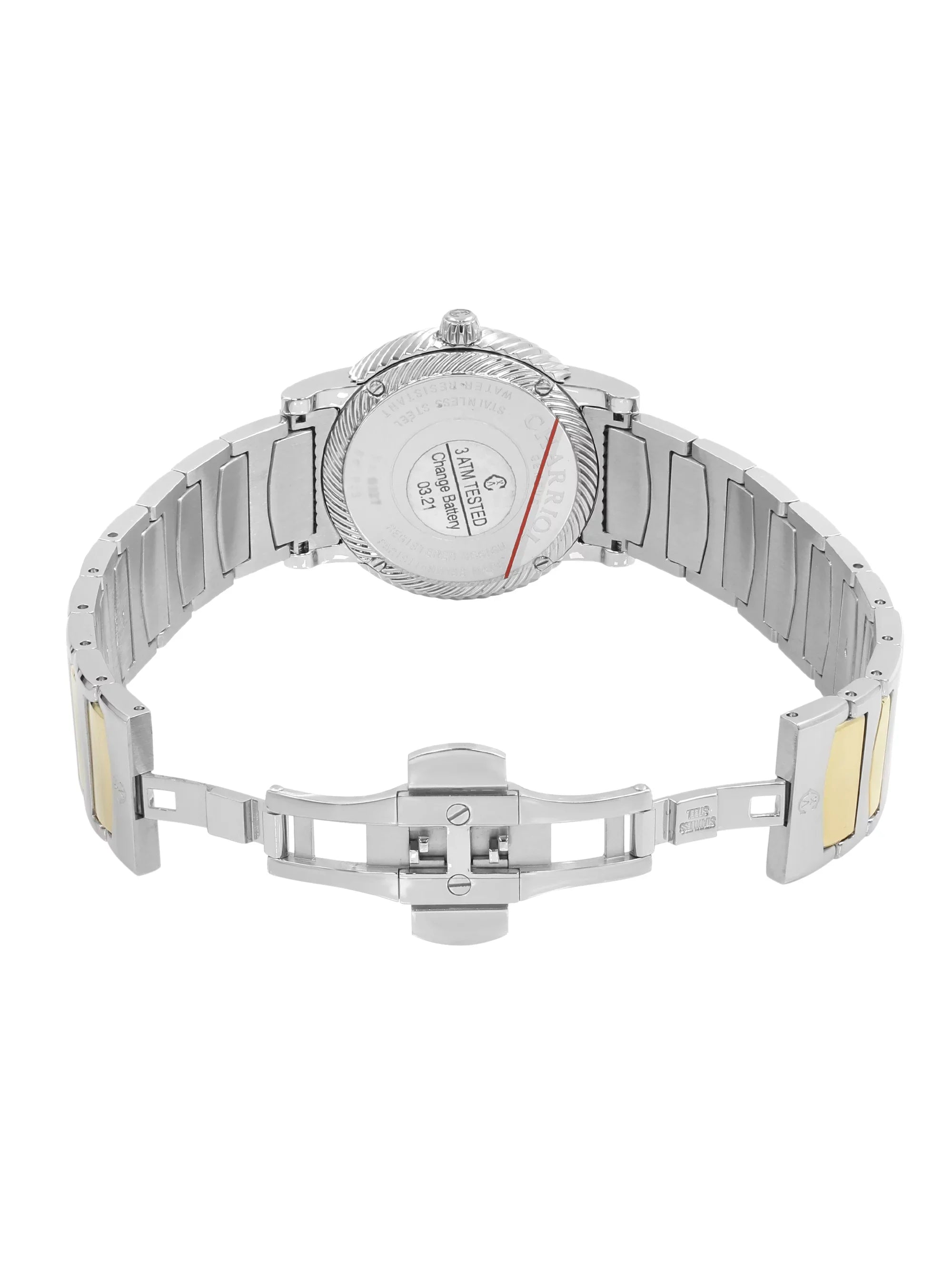 Charriol Parisii MOP 0.40cttw Two Tone Sizeteel Quartz Ladies Watch P33SizeY2D.921.001