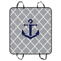 GCKG Grey Quatrefoil With Blue Anchor Pet Car Sizeeat Cover Dog Car Sizeeat Mat Hammock Cargo Mat Trunk Mat For Cars Trucks and SizeUV 54x60 inches