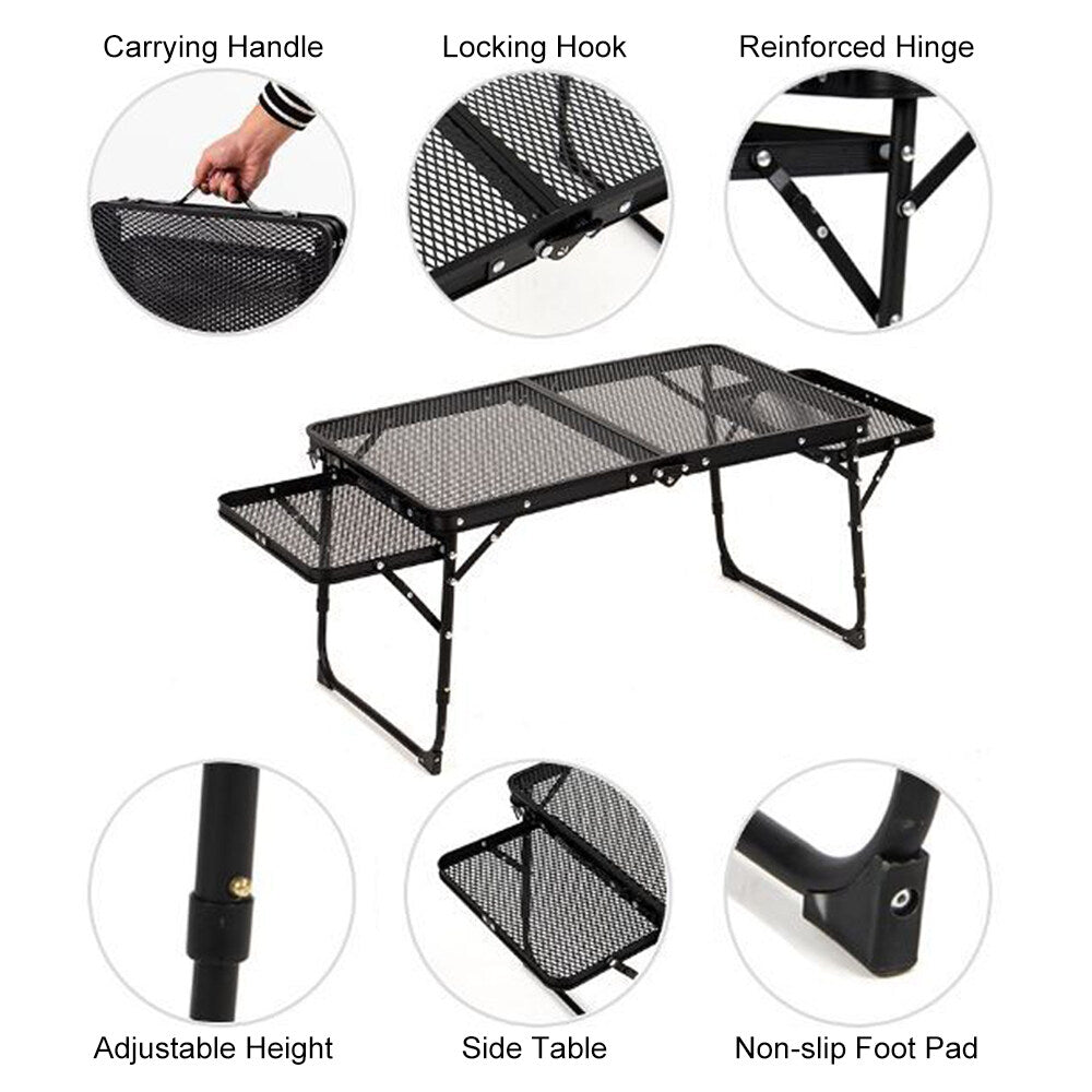 Lixada Folding Camping Table Outdoor Picnic Cooking Sizetation Food Prep Table