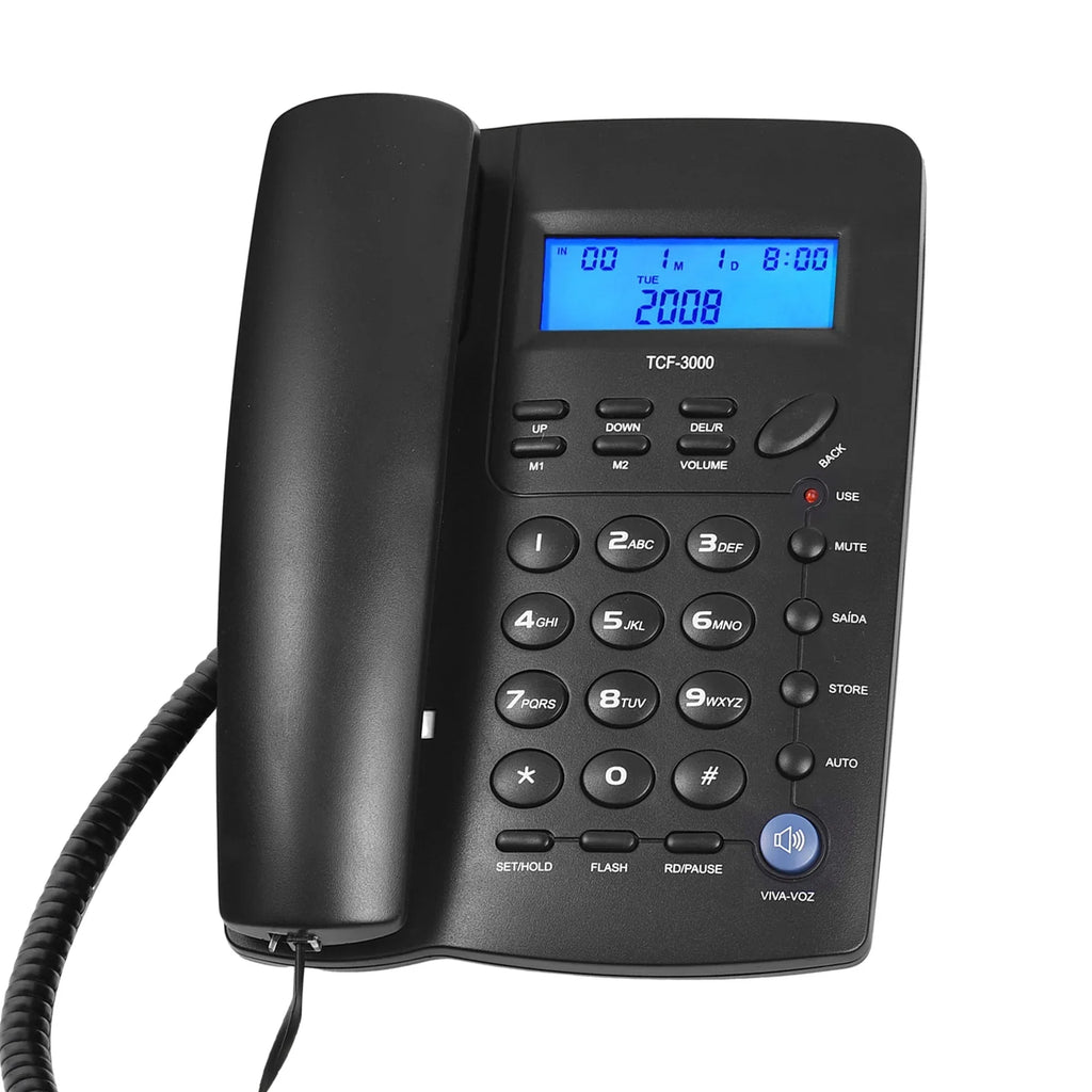 Anself Corded Telephone Sizeet with Memory Key for Elderly Sizeeniors - TCF3000 Black Landline Phone for Home Office