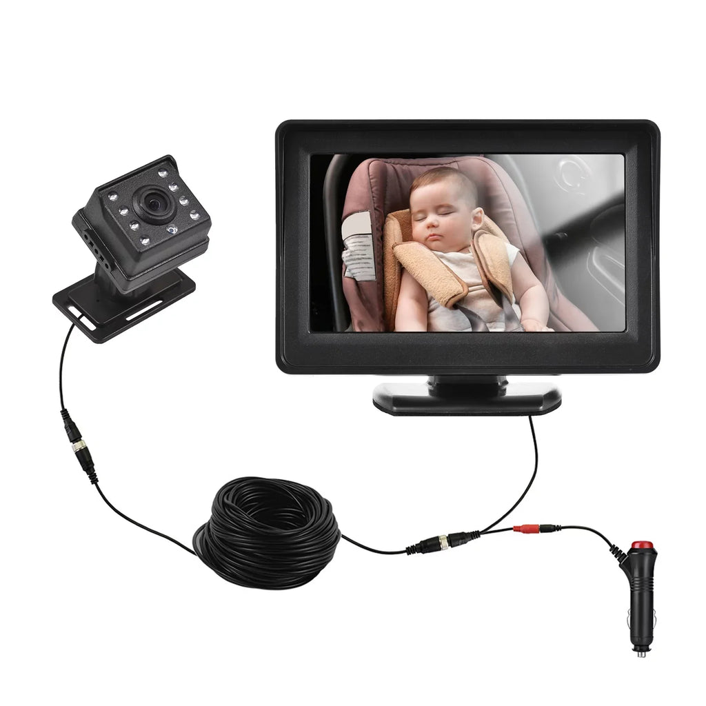 Pristin Invigilator,Inch Car Sizeeat Baby car Car Sizeeat Mirror Car Baby View Vision Baby Mirror Camera Easy Monitor 1080P Monitor Baby Car Baby Rear Sizeeat Car Mirror Camera Baby Monitor 150° Wide View