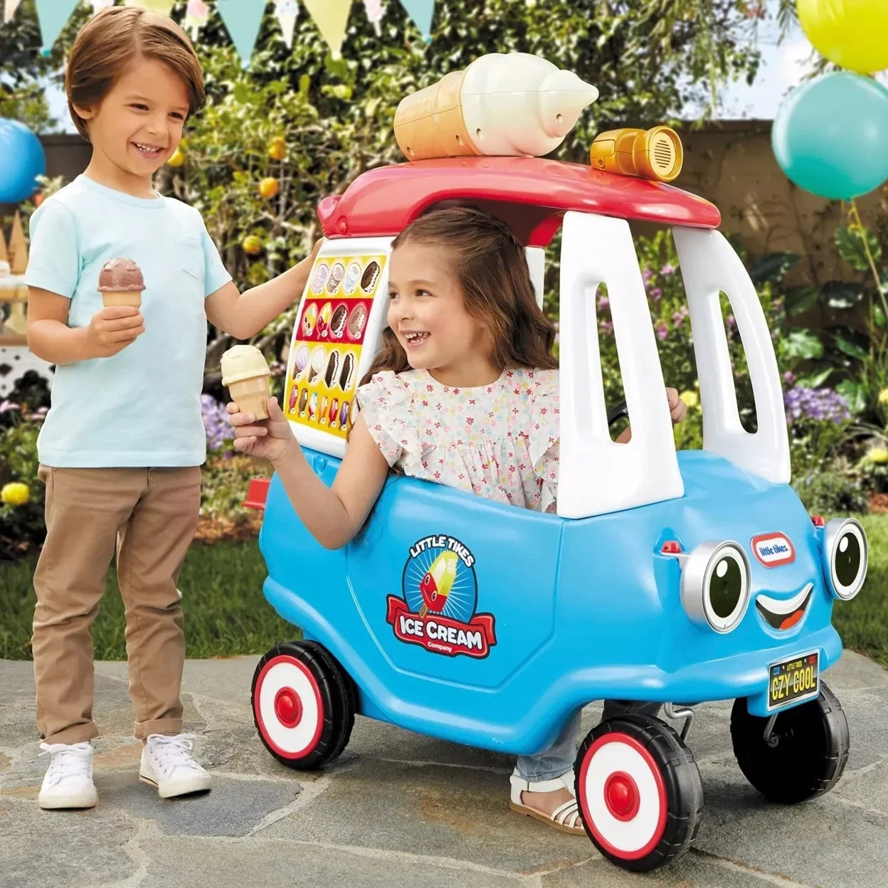 Little Tikes Cozy Coupe Ice Cream Truck Foot-To-Floor Toddler Ride-on Car - For Kids Boys Girls Ages 18 Months to 5 Years Old