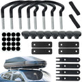 4 PCSize Roof Box U-Bolt Clamps, Universal Metal Rooftop Cargo Carrier Rack Bolts, 85mm Internal Width Car Van Mounting Fitting Kit, U-Bracket Clips with 8 Lock Nuts