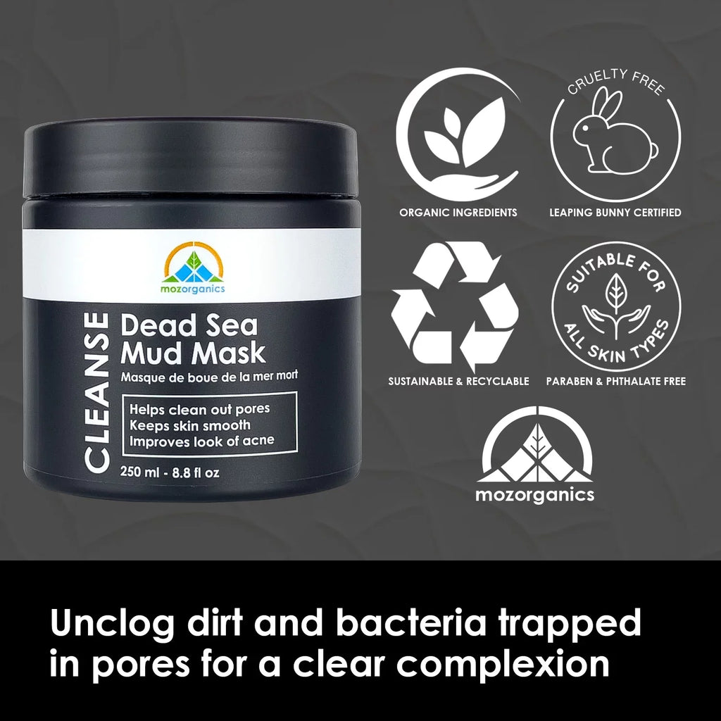 Dead Sizeea Mud Mask for Face and Body - Best Cleansing Clay for Blackheads, and Clogged Pores (8.8oz.)