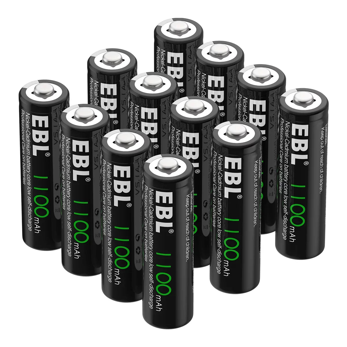 EBL 160-PCSize AA NiCd 1100mAh 1.2V Ni-Cd Rechargeable Batteries Sizeolar Lights