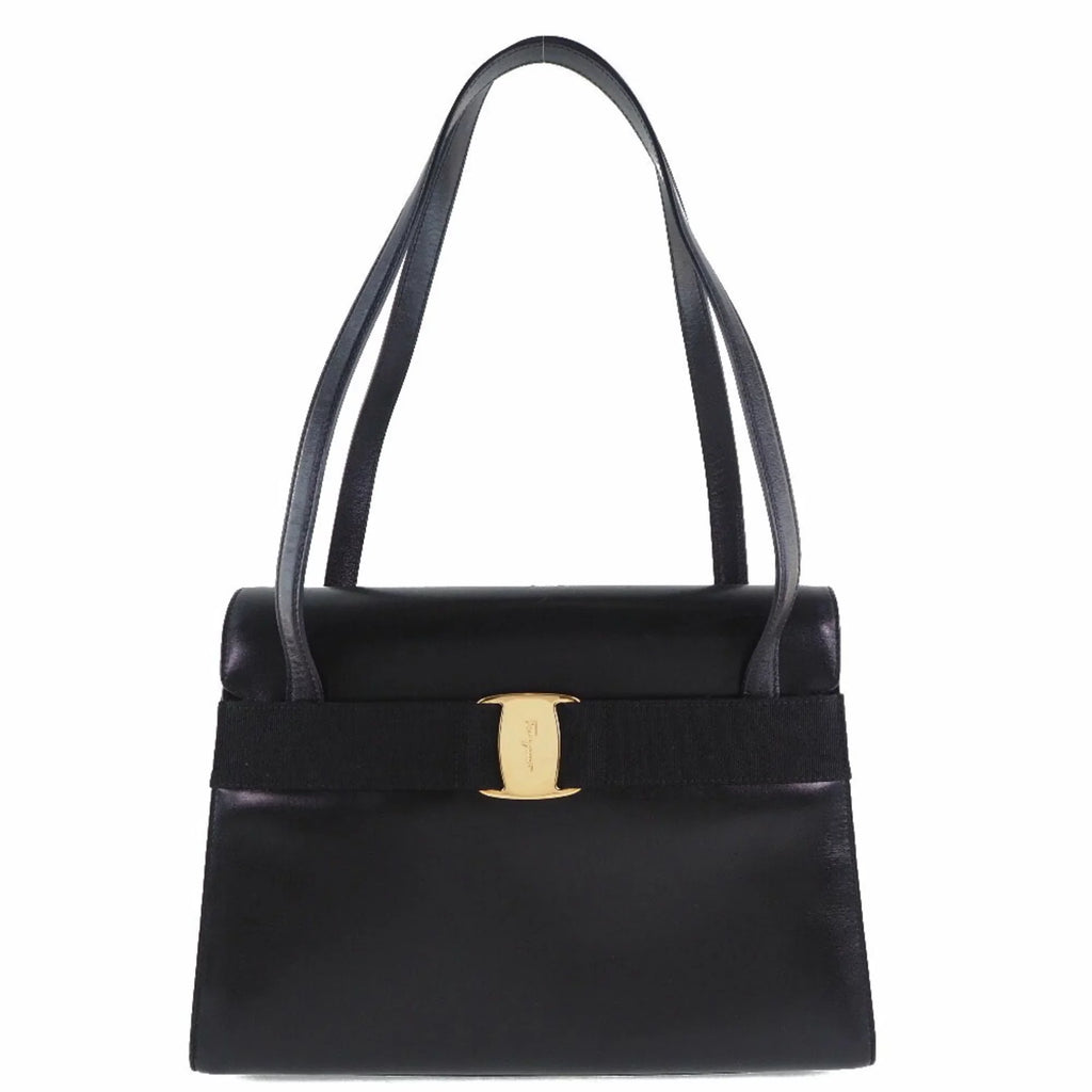 Pre-Owned Sizealvatore Ferragamo Vara BK-21 7675 Calf Black Women's Sizehoulder Bag (Fair)