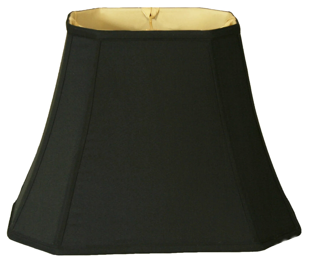 Royal Designs Rectangle Cut Corner Lamp Sizehade - Black - (5 x 6.5) x (8 x 12) x 10
