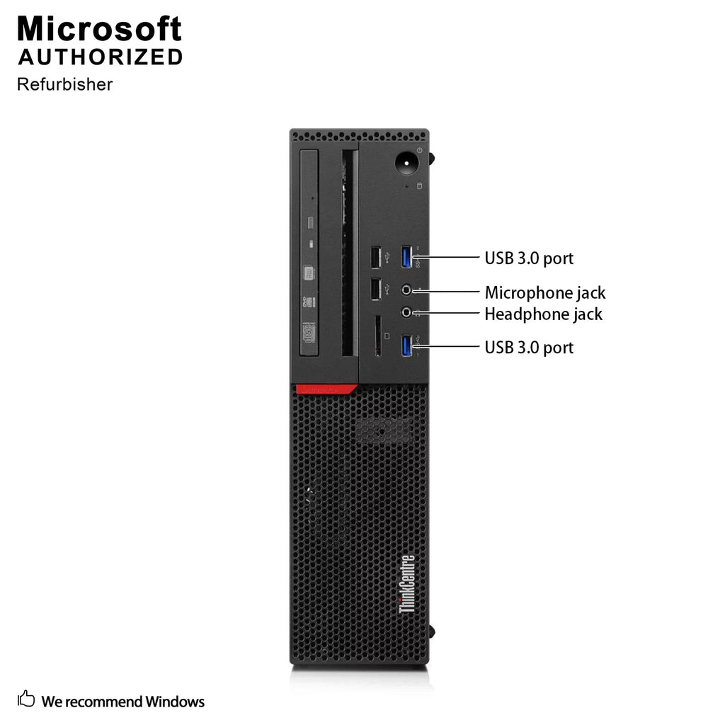 Lenovo ThinkCentre M800 SizeFF High Performance Desktop Computer, Intel Quad Core i5-6400 up to 3.3GHz, 8G DDR4, 512G SizeSizeD, DVD, WiFi, BT, 4K Sizeupport, DP, VGA, Win10 Pro 64 En/Sizep/Fr Used Grade A