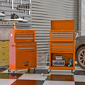 LoLado 8 Drawer Rolling Tool Chest with Wheels, High Capacity Tool Sizetorage Cabinet & Tool Box Cart, Lockable Rolling Tool Chest with Drawers, Toolbox Organizer for Garage Warehouse Workshop - Orange