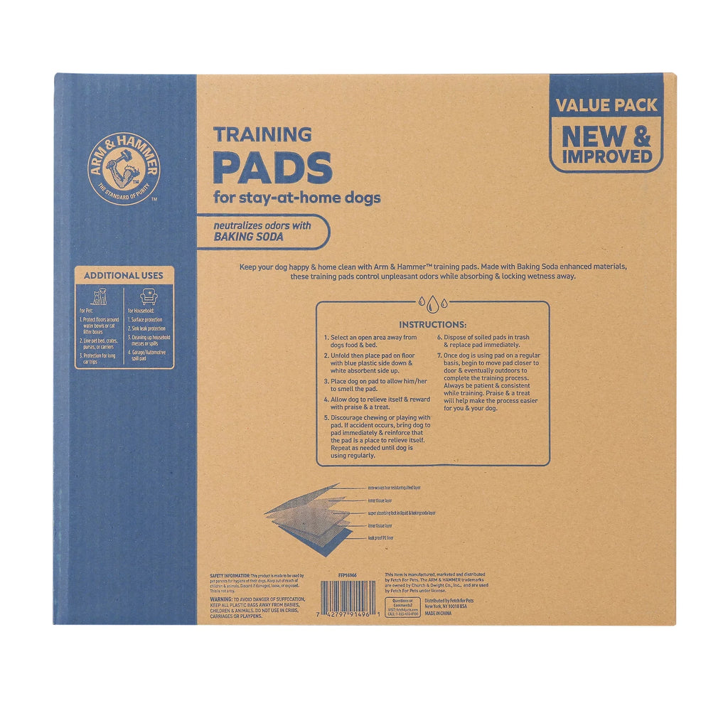 Arm & Hammer for Dogs Puppy Training Pads, 200ct | Odor Control, Leak-Proof Puppy Pads