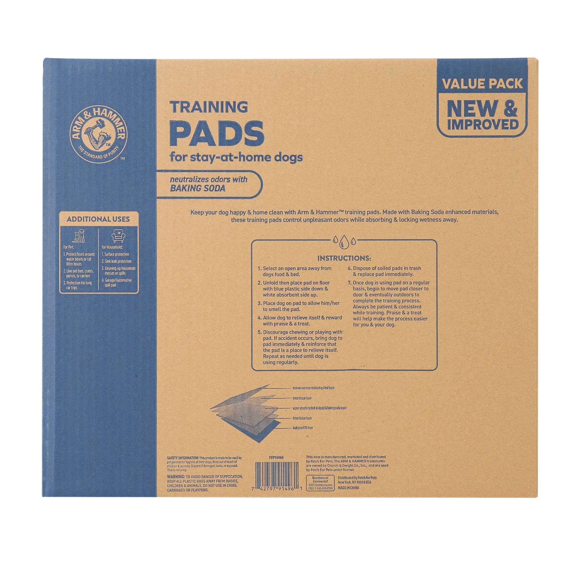 Arm & Hammer for Dogs Puppy Training Pads, 200ct | Odor Control, Leak-Proof Puppy Pads