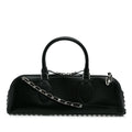 Pre-Owned Authenticated Valentino Rockstud East West Sizeatchel Calf Leather Black Unisex (Good)