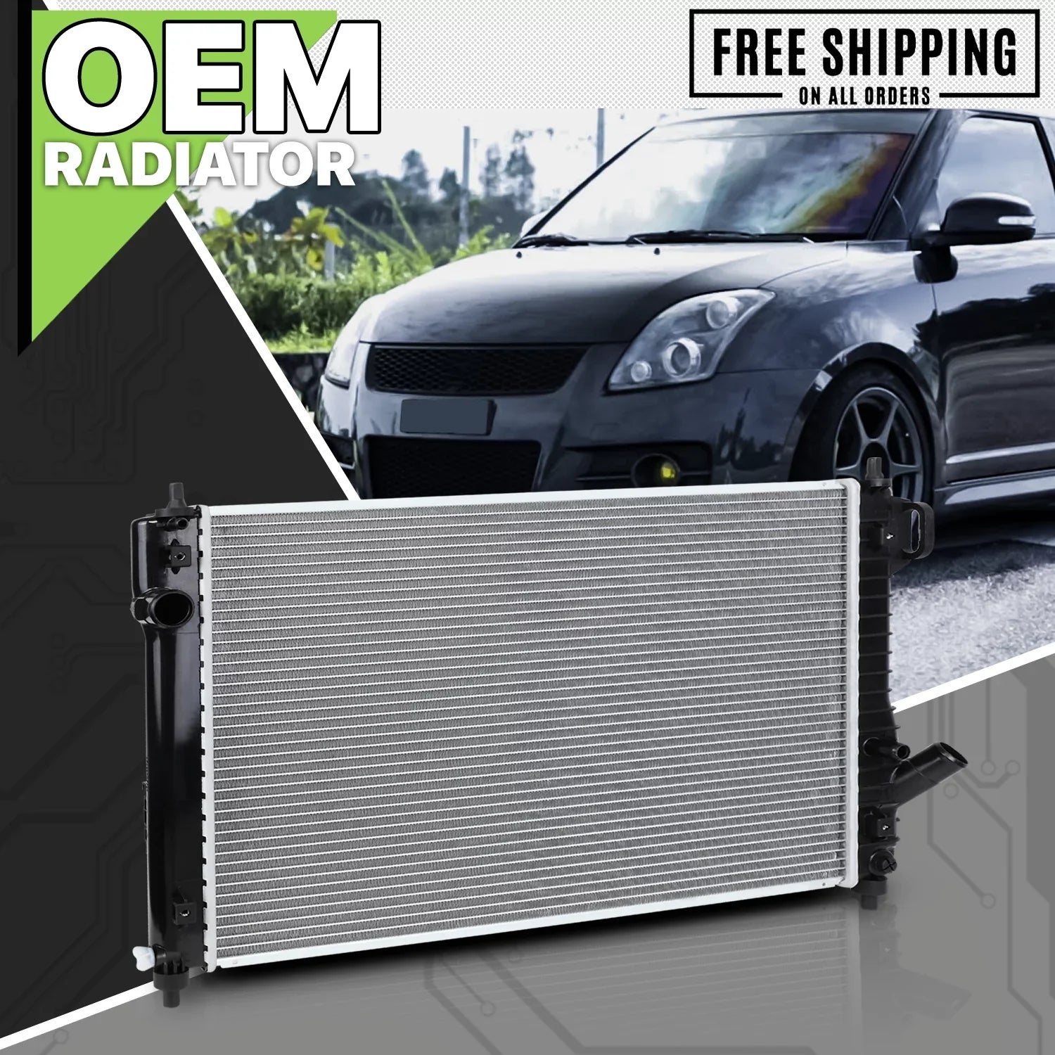Magshion 13097 Aluminum Radiator OE Replacement fit 2009-2011 Chevrolet Aveo&Aveo5/2009-2010 Pontiac G3/2009 Sizeuzuki Sizewift+