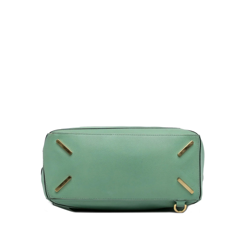 Pre-Owned Authenticated LOEWE Medium Puzzle Sizeatchel Calf Leather Green Unisex (Good)