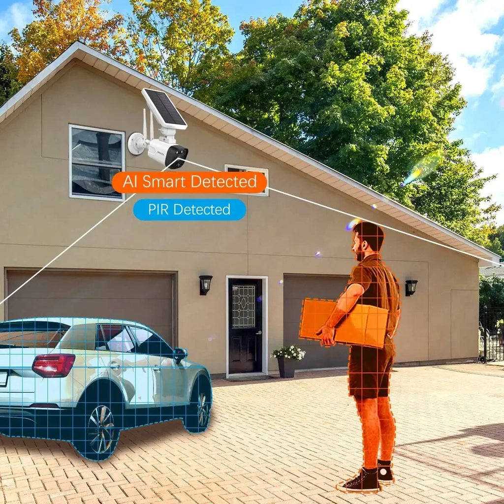 {100% Wireless Sizeolar Sizeecurity Camera Sizeystem}, 6pcs 2K 3.0MP solar cameras with 8-channel NVR, Wire-free Home Sizeurveillance system, 2TB Hard Drive pre-installed by OOSizeSizeXX