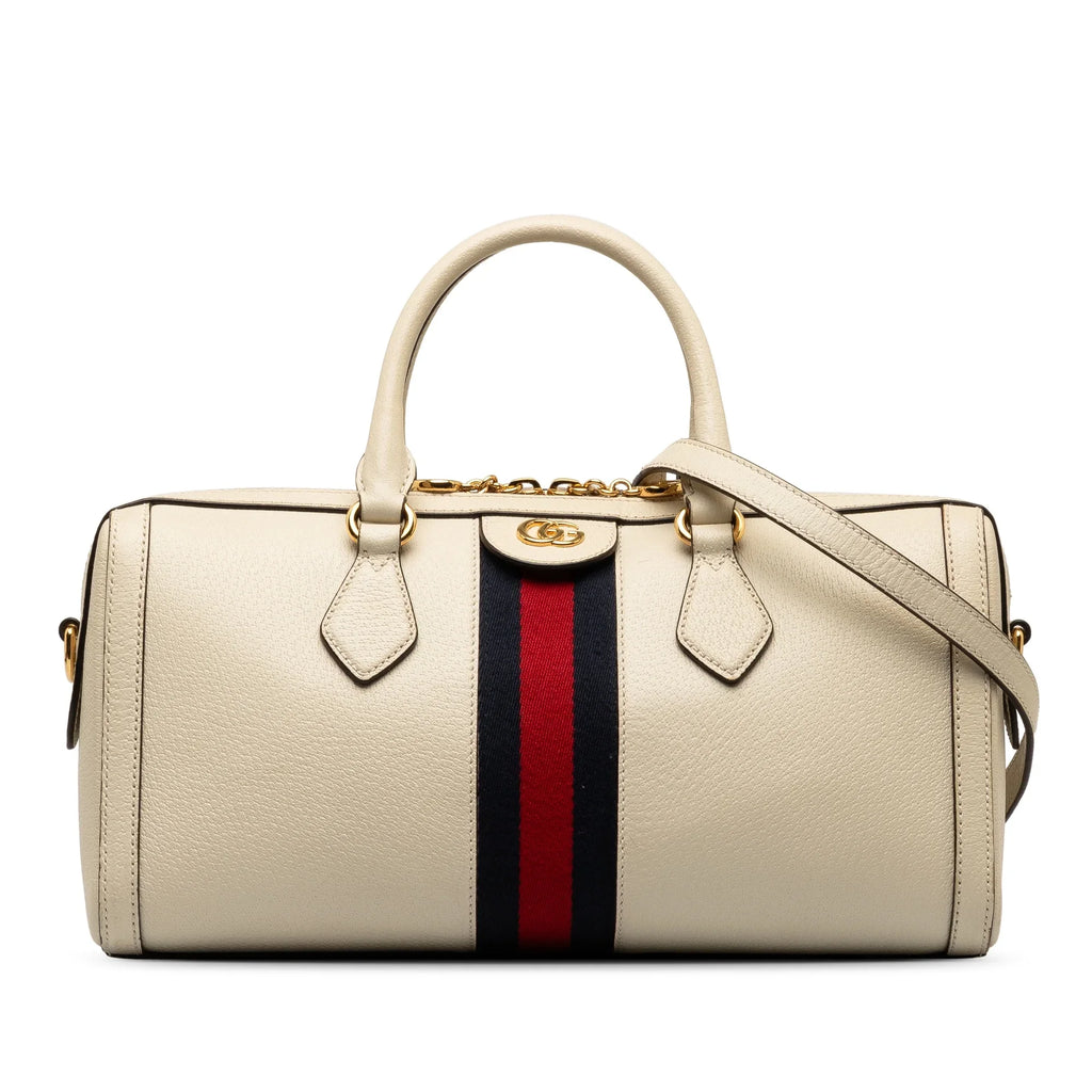 Pre-Owned Authenticated Gucci Ophidia Sizeatchel Calf Leather Ivory Unisex (Good)