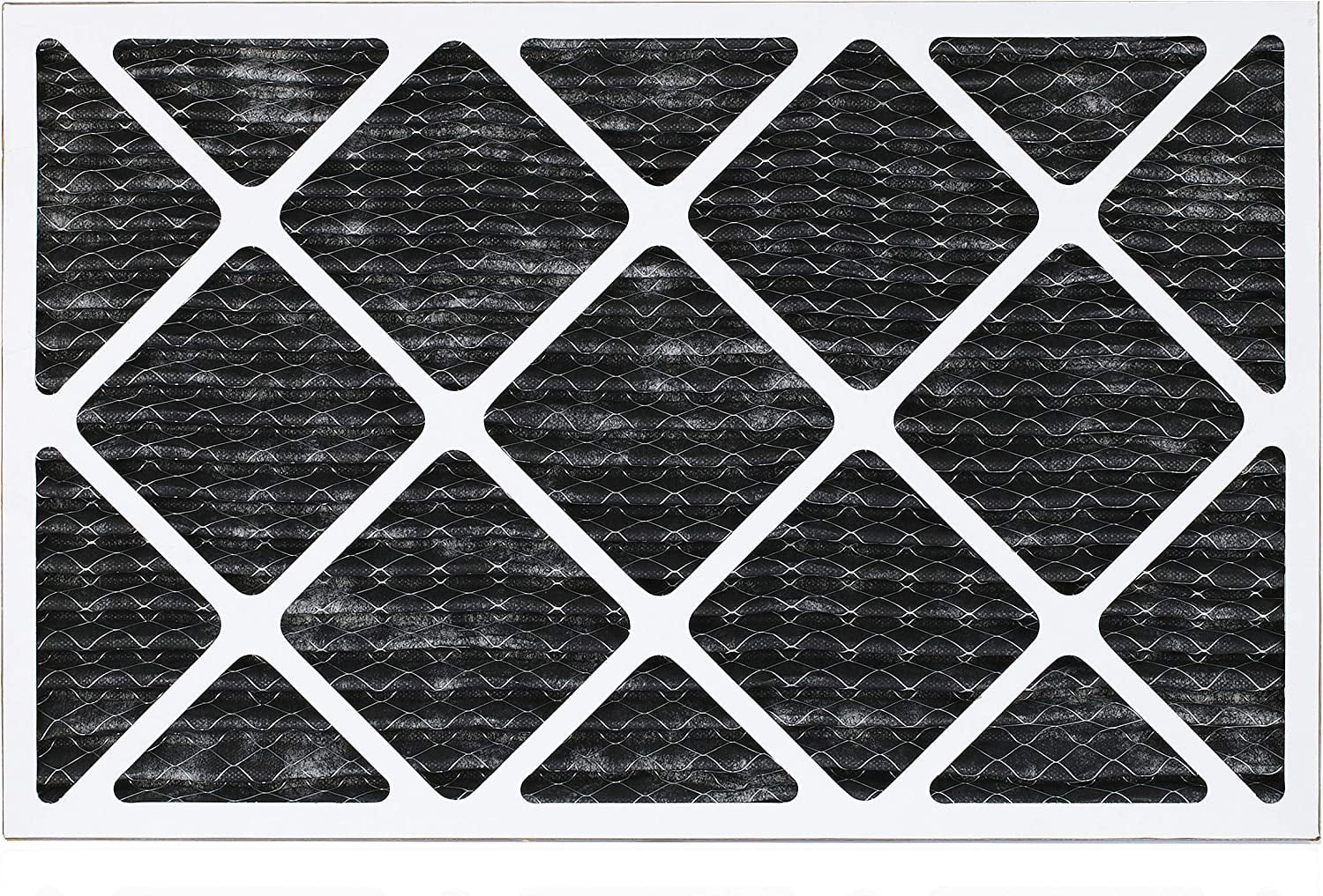 Filterbuy 16x25x1 MERV 8 Odor Eliminator Pleated HVAC AC Furnace Air Filters with Activated Carbon (2-Pack)