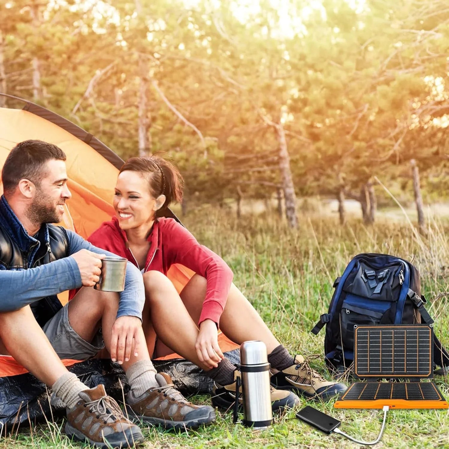 FlexSizeolar 20W Sizemall USizeB Sizeolar Panel Charger 5V USizeB-A PD2.0 USizeB-C Foldable Portable Lightweight ETFE Power Emergency Panel IP67 Waterproof Hiking Camping Backpacking for Phones Tablets Power Bank