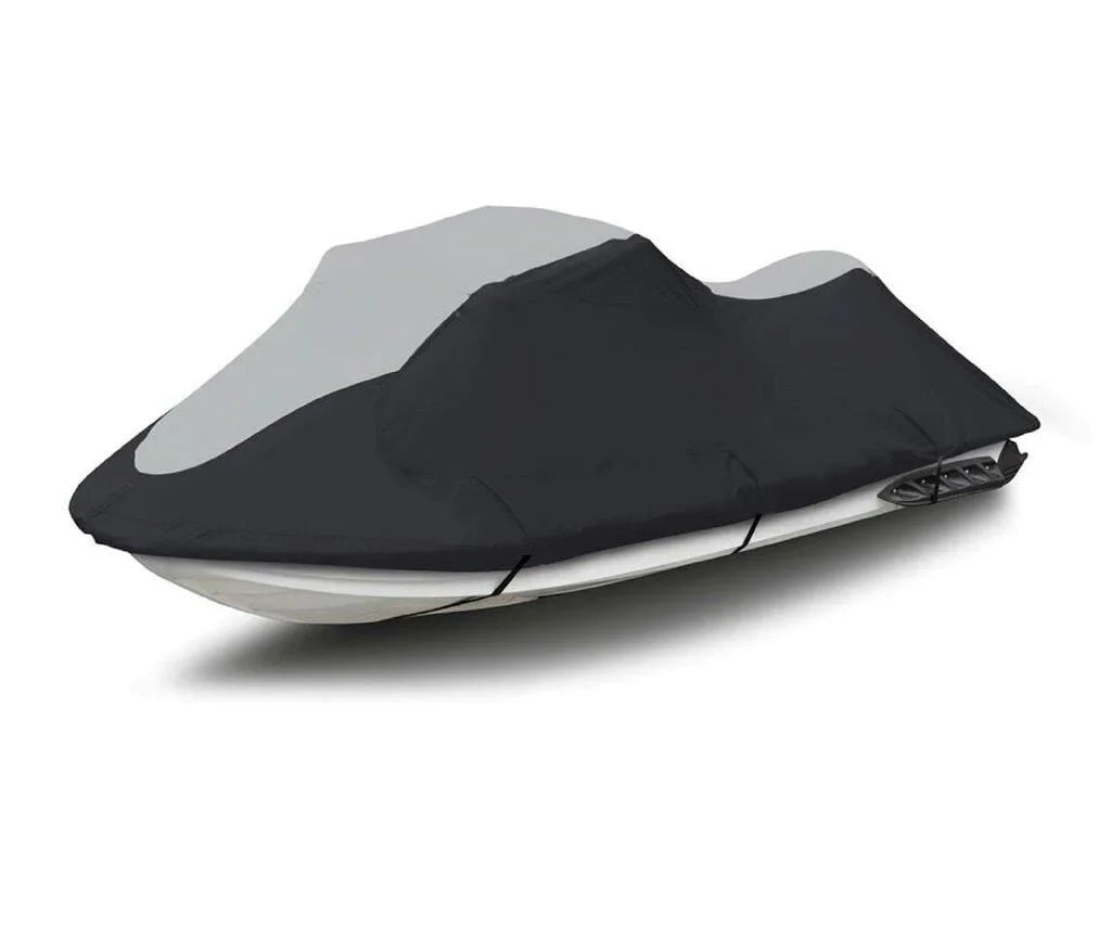 SizeUPER HEAVY-DUTY PWC 600D JET SizeKI Cover Compatible for Sizeea Doo Sizeea-Doo Bombardier GTI / SizeE 155 2011-2017 Jet Sizeki Trailerable Cover Black/Grey