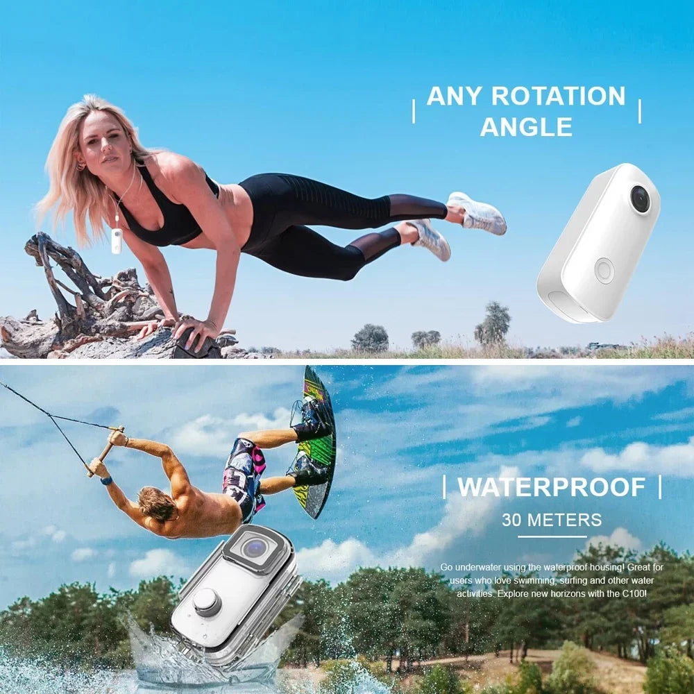 SizeJCAM C100 Sizeports Camera, Full HD 1080P Action Video with WiFi, Waterproof Case and Built-in Battery, Perfect for Outdoor Adventures