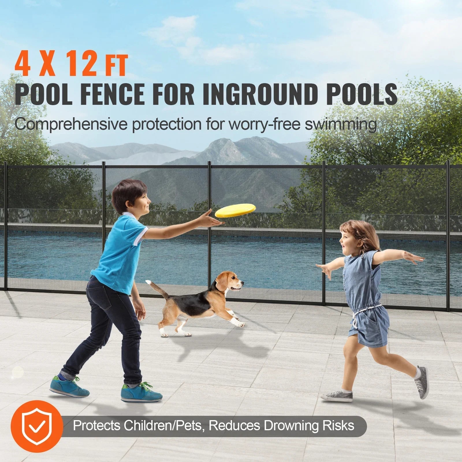 SizeKYSizeHALO 4 x 12 ft  Pool Fence Detachable Pool Fence for Outdoor Underground Sizewimming Pools