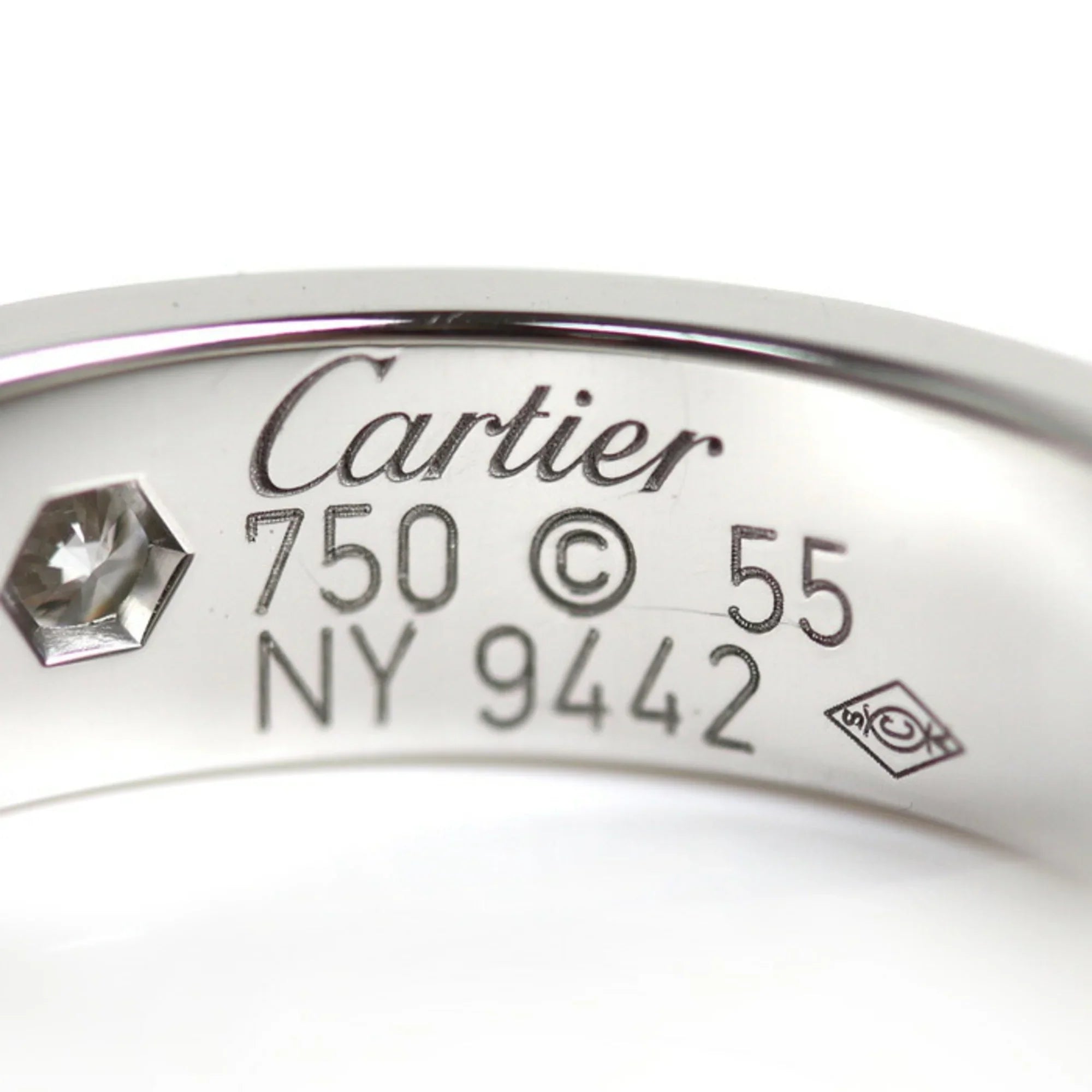 Pre-Owned CARTIER Cartier K18WG Ivory Gold Love Ring 1P Diamond 14.5 Sizeize 55 9.8g 2006 Limited Edition Women's (Good)