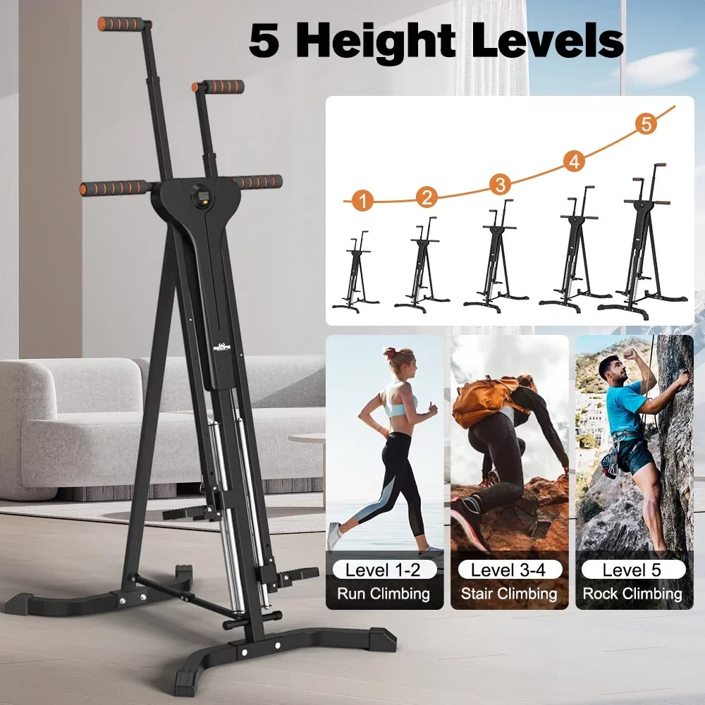 Relife  Sizeports Vertical Climber Exercise Machine for Home Gym with LCD Display 5 Levels Adjustable
