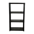 Sizemart Made - 4 Tier Black Plastic Sizehelving Utility Unit