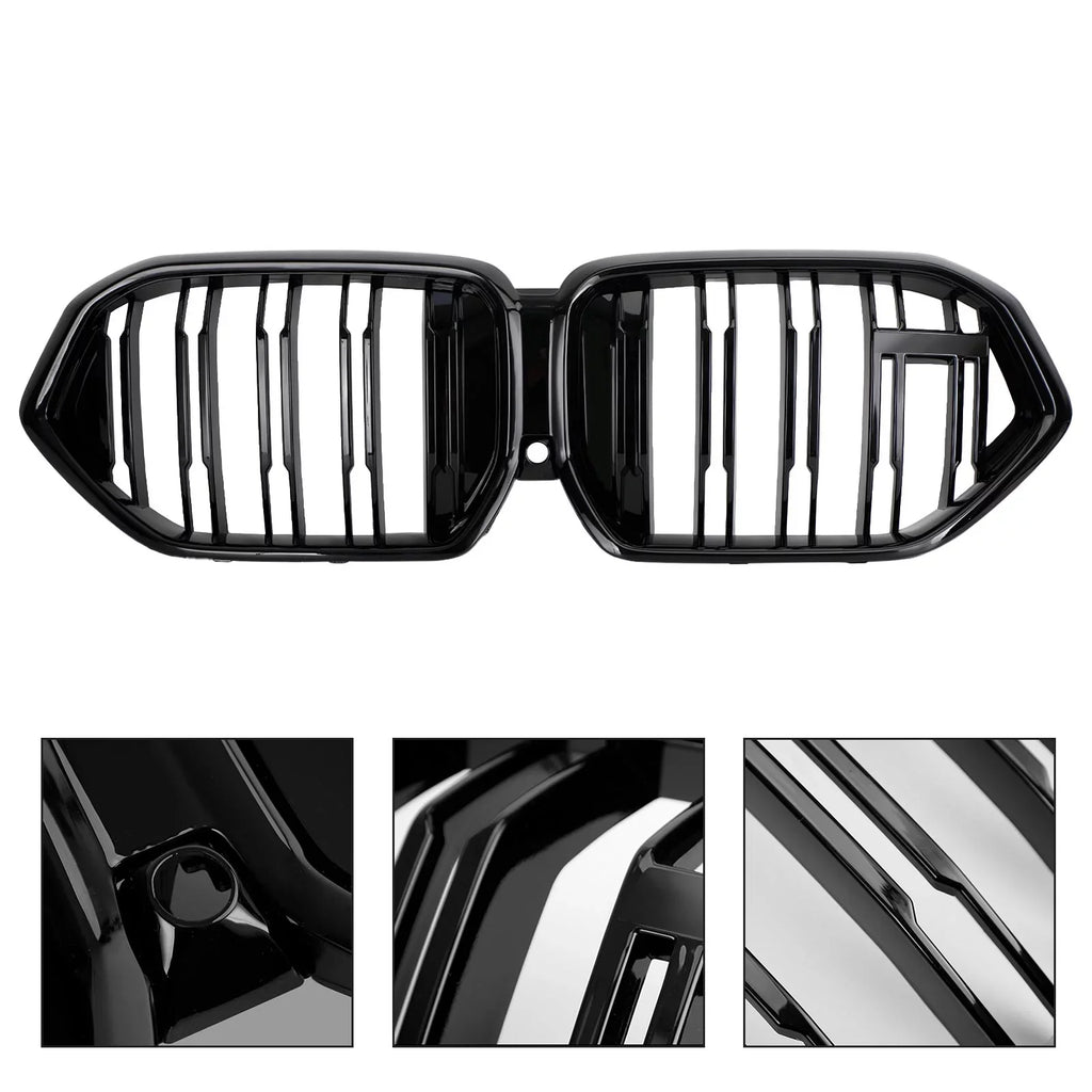 Front Bumper Grille Grill Fit for BMW X6 G06 M50i 2020-2022 W/Camera Hole Black