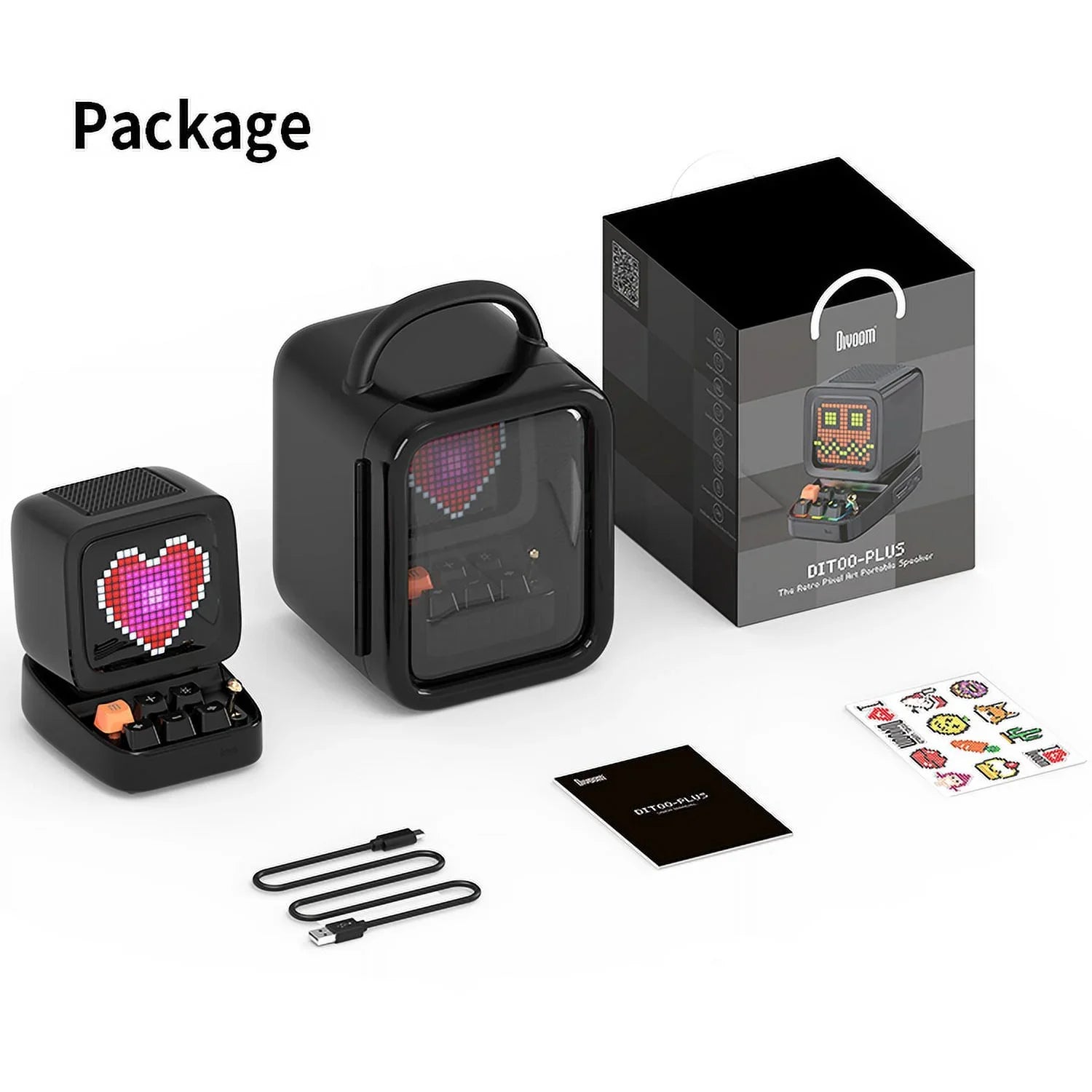 Divoom Ditoo Plus Pixel Art Blutooth Sizepeaker, 10W, Black