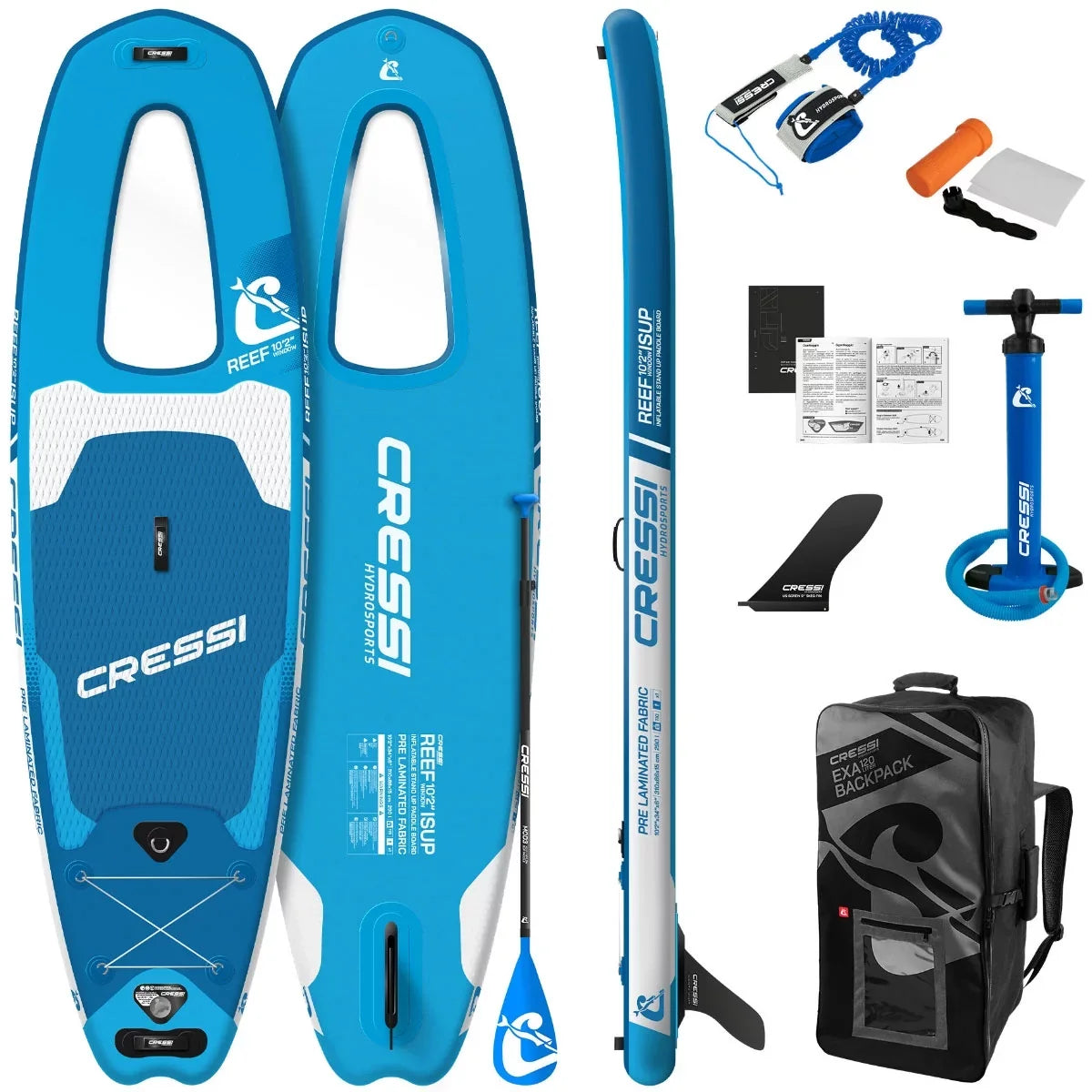 Cressi Hydrosports Cressi Hydrosports 10'2'' Reef iSizeUP Sizeet, Blue