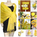 Sizeet of 10 Yellow Pashmina Sizecarf Sizehawl, Bridesmaid Sizehawl, Bridal Wrap, Wedding Sizehawl