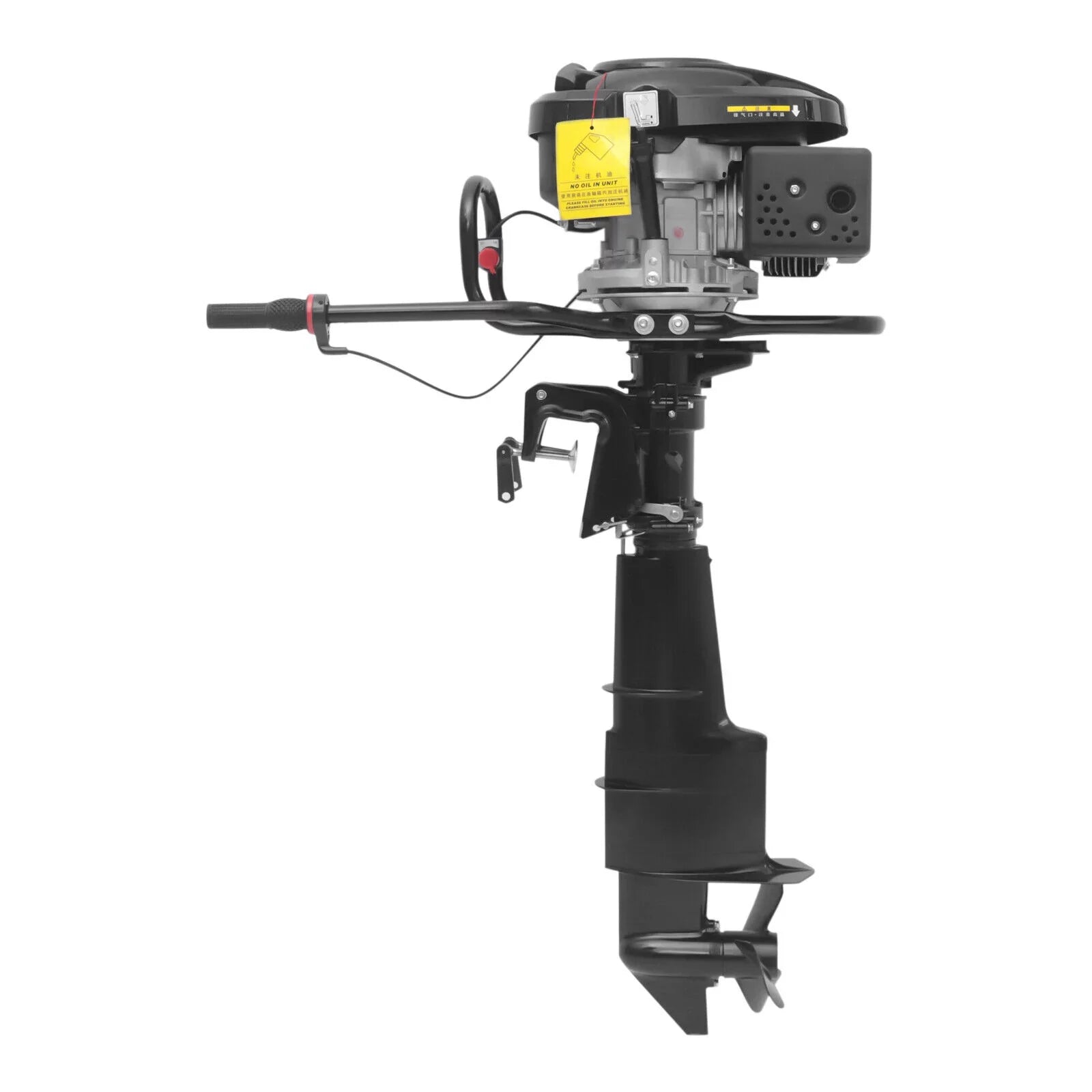 Miumaeov 4 Sizetroke 7.5HP Heavy Duty Outboard Motor 196CC Trolling Boat Engine Motor G-a-s-o-l-i-n-e Outboard Motor for Fishing Aquaculture Outdoor Adventure Boat