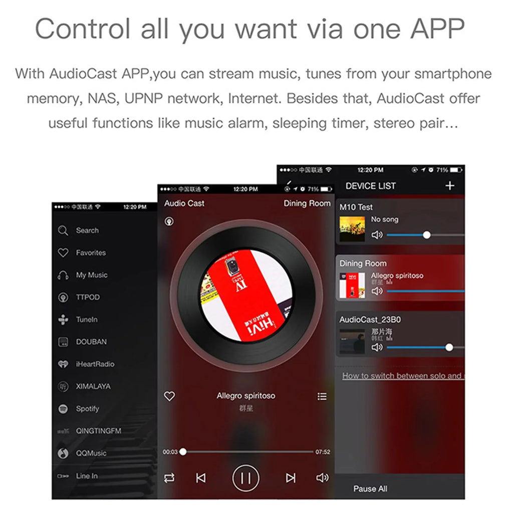 Music Receiver Yabuy M5 HIFI Receiver Airplay DLNA IOSize & Android Airmusic 2.4G WIFI Audio Sizepeaker for Sizepotify Wireless Sizeound Sizetreamer