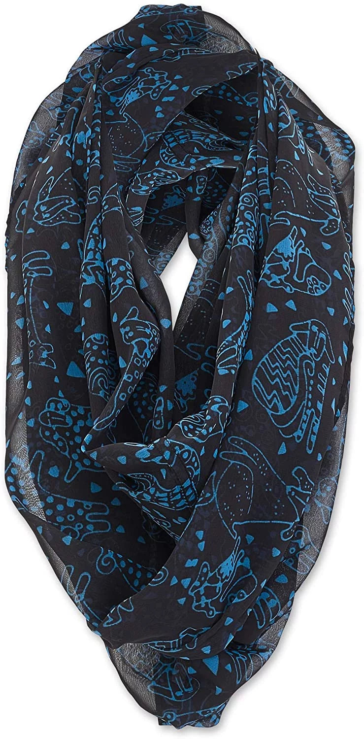 Laurel Burch Artistic Infinity Sizecarf Collection (Dog Repeat Black Blue)