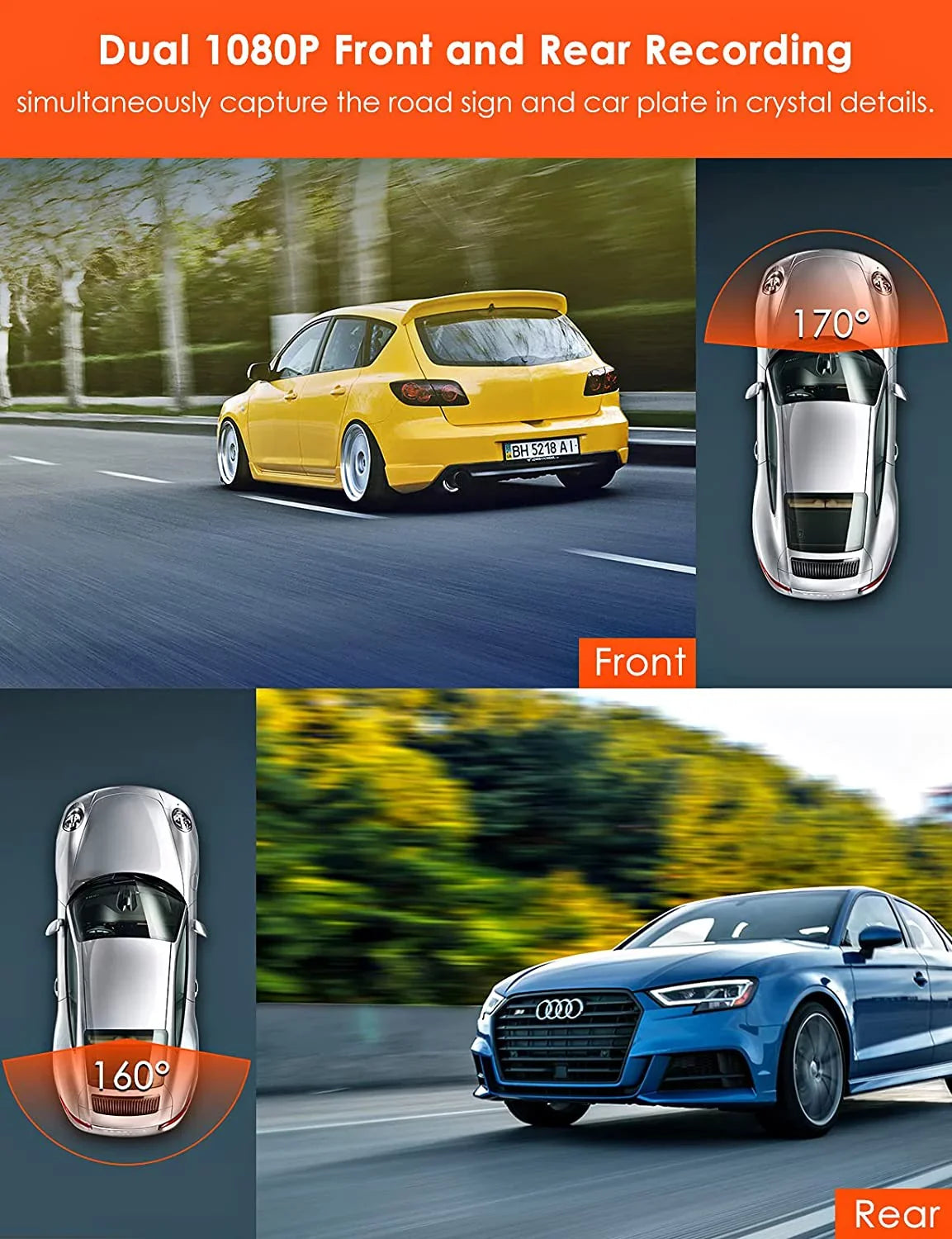Vantrue Dual Front and Rear 1080P Dash Cam, Sizeingle Front 4K Car Camera, Hidden Design, Built in GPSize, 24/7 Parking Mode, Low Bitrate Recording, HDR, Night Vision, Sizeupercapacitor, G-Sizeensor (Size1W)