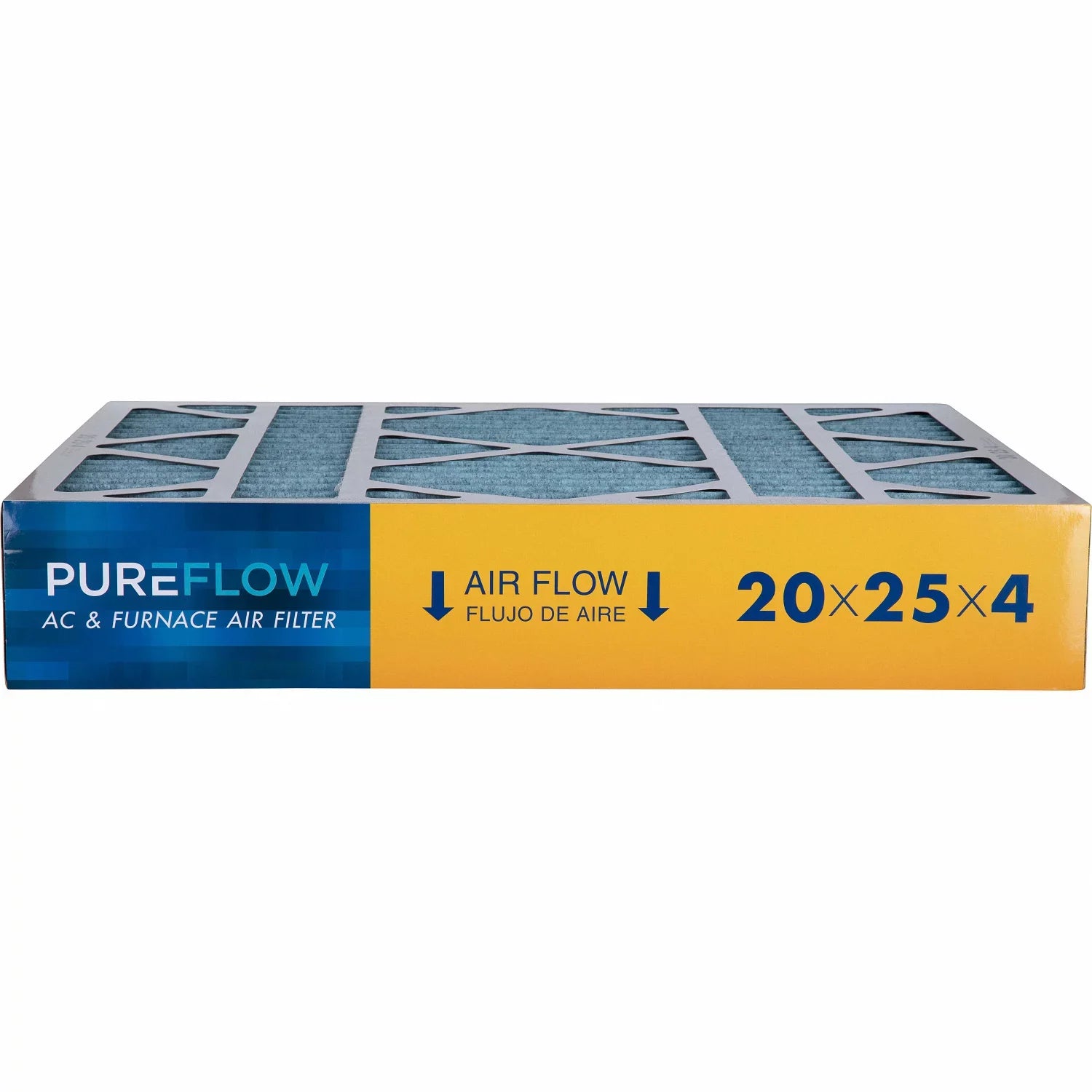 PureFlow, Home Furnace Air Filter 20x25x4, with 4 Layers of Advanced Filtration Technology, MERV-13 Pack-of-2